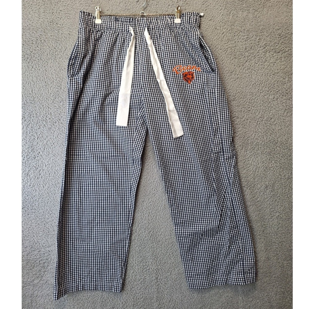 Chicago Bears Sleep Pants Men M (Fits 32x29) Black White Plaid Concept Football